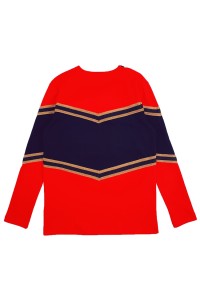Manufacture of long-sleeved men's cheerleading uniforms Customized bronzing style V-neck cheerleading uniforms Cheerleading uniform supplier CH207 front view